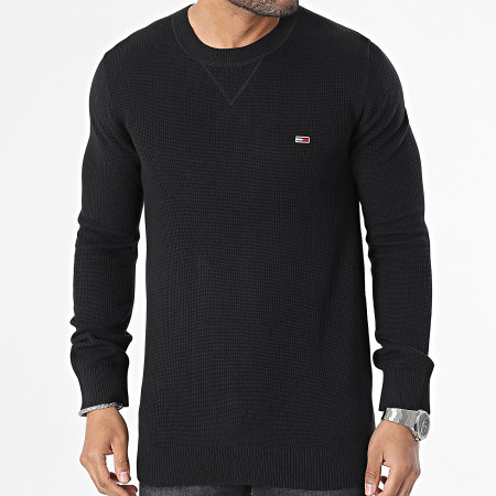 Tommy Jeans - Pull Essential Waffle 6785 Noir