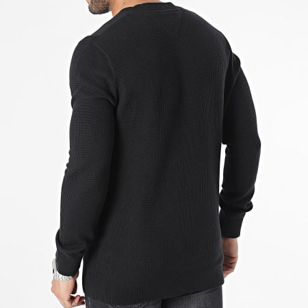 Tommy Jeans - Pull Essential Waffle 6785 Noir