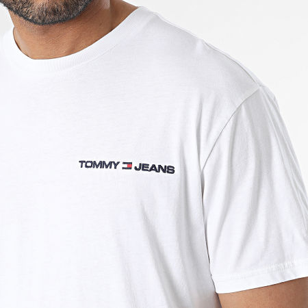 Tommy Jeans - Maglietta classica lineare 6878 bianco