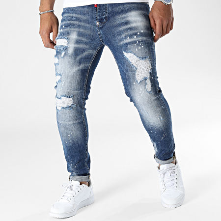 Uniplay - Jeans skinny in denim blu