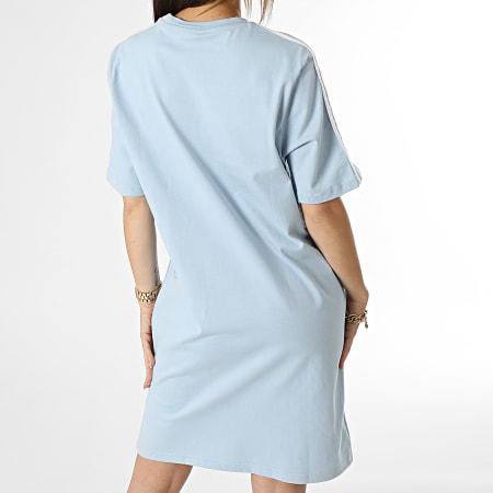 Adidas Originals - Robe Tee Shirt A Bandes Femme 3 Stripes IL3315 Bleu Clair