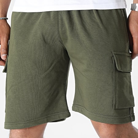 Black Industry - Pantalones cortos de jogging verde caqui