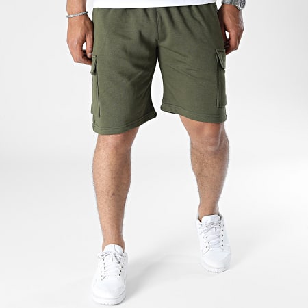 Black Industry - Pantalones cortos de jogging verde caqui