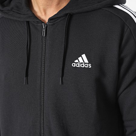 Adidas Sportswear - Sweat Capuche Zippé A Bandes 3 Stripes IC0433 Noir