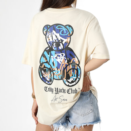 Teddy Yacht Club - Tee Shirt Oversize Large Donna Art Series Blu Beige