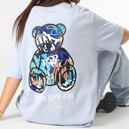 Teddy Yacht Club - Tee Shirt Oversize Large Donna Art Series Blu Sky Blue