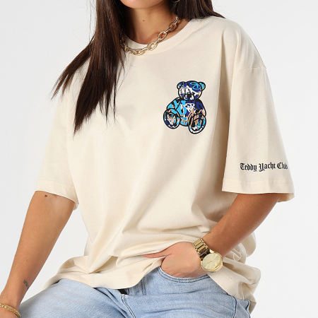 Teddy Yacht Club - Tee Shirt Oversize Large Femme Art Series Blue Front Beige