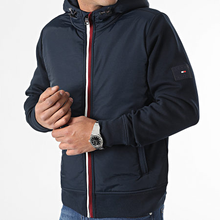 Tommy Hilfiger - Veste Zipp?�e Capuche Clean Mix Media 1490 Bleu Marine - LaBoutiqueOfficielle.com
