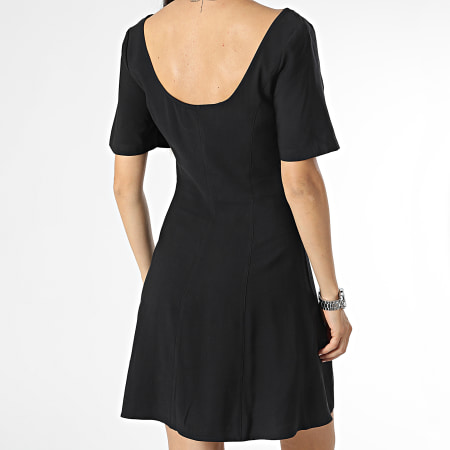 Calvin Klein - Vestido abotonado de manga corta para mujer 1623 Negro