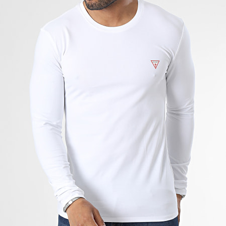 Guess - Camisa de manga larga M2YI28-J1314 Blanco