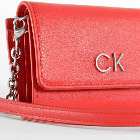 Calvin Klein - Billetero Trifold de Mujer Re-lock 1010 Rojo