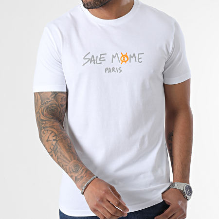 Sale Môme Paris - Camiseta Reflectante Esqueleto Blanco Naranja