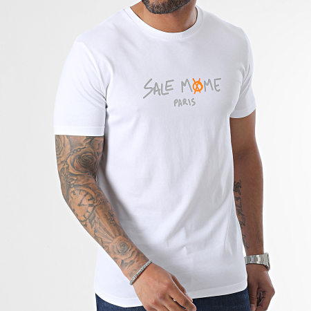 Sale Môme Paris - Tee Shirt Skeleton Blanc Orange Réfléchissant