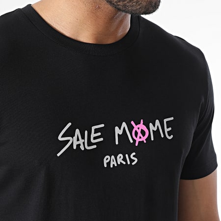 Sale Môme Paris - Camiseta esqueleto negro rosa reflectante