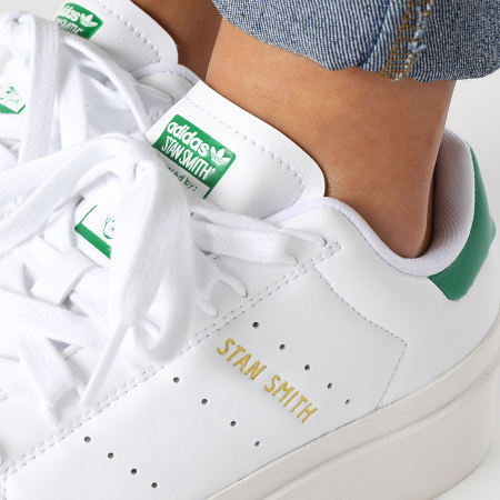 Adidas Originals - Sneaker alte Stan Smith Bonega Donna GY9310 Bianco Nuvola Verde
