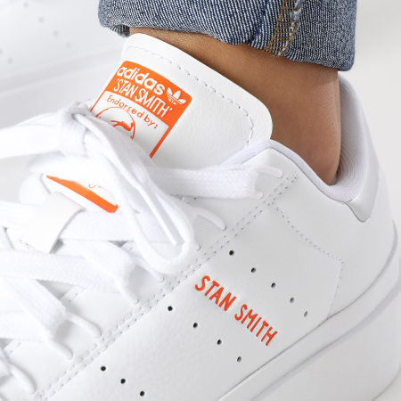 Adidas Originals - Baskets Femme Stan Smith Bonega ID6979 Cloud White Silver Metallic Orange