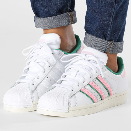 Adidas Originals - Sneakers Superstar donna IF7611 Cloud White Clear Pink Seco Green