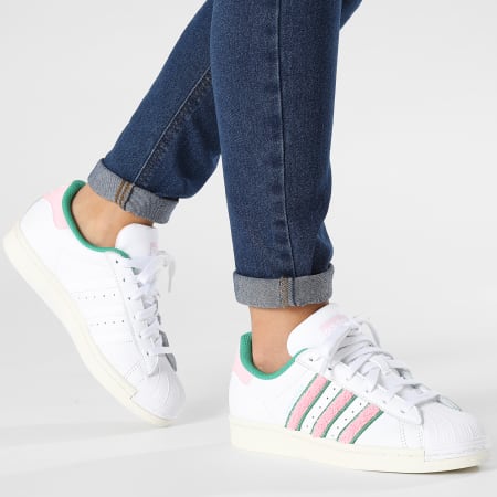 Adidas Originals - Sneakers Superstar donna IF7611 Cloud White Clear Pink Seco Green