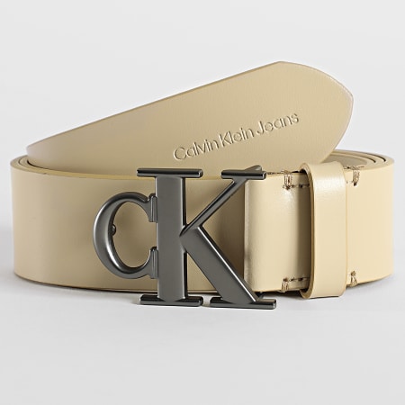 Calvin Klein - Cintura a placca rotonda Mono 0778 Beige