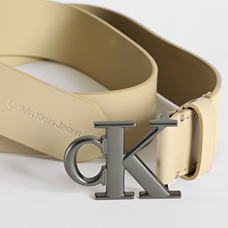 Calvin Klein - Cintura a placca rotonda Mono 0778 Beige