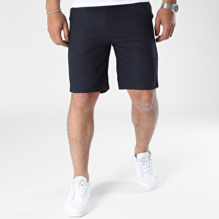 Frilivin - Pantalones cortos chinos azul marino