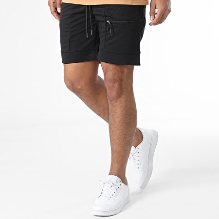 Frilivin - Set di maglietta e pantaloncini da jogging nero cammello