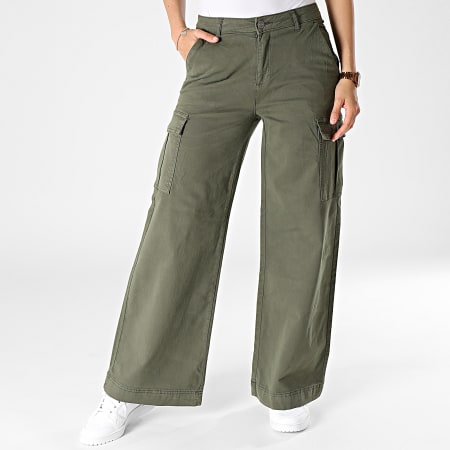 Urban Classics - Flare Cargo Pantalones Mujer TB6040 Caqui Verde