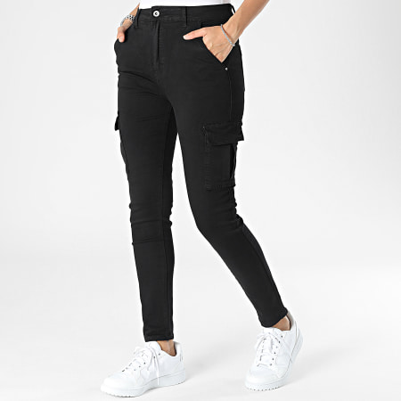 Girls Outfit - Skinny Cargo Jeans Mujer F6856 Negro