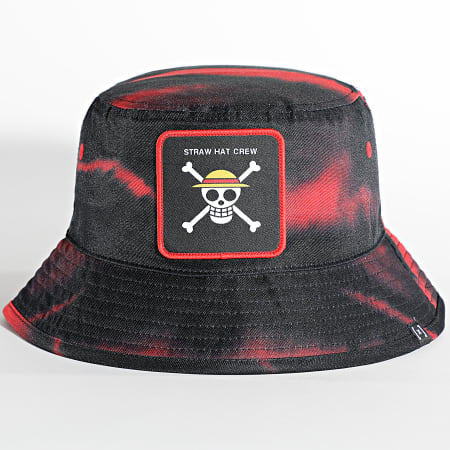 Capslab - Cappello di paglia Bob Crew Nero Rosso