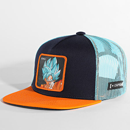 Capslab - Goku Cappello a scatto arancione blu navy