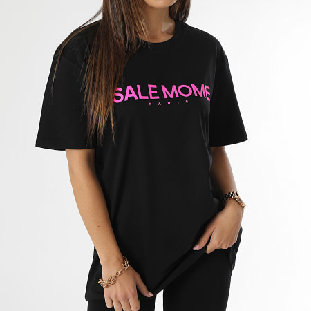 Sale Môme Paris - Tee Shirt Femme Lapin Noir Rose fluo