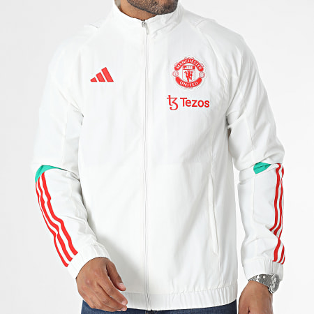 Adidas Sportswear - Giacca con zip bianca del Manchester United IA8485