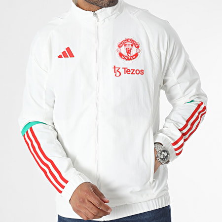 Adidas Sportswear - Giacca con zip bianca del Manchester United IA8485