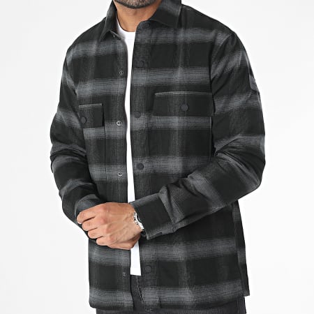 Calvin Klein - Twill Fleece Check Shirt 1619 Negro Gris
