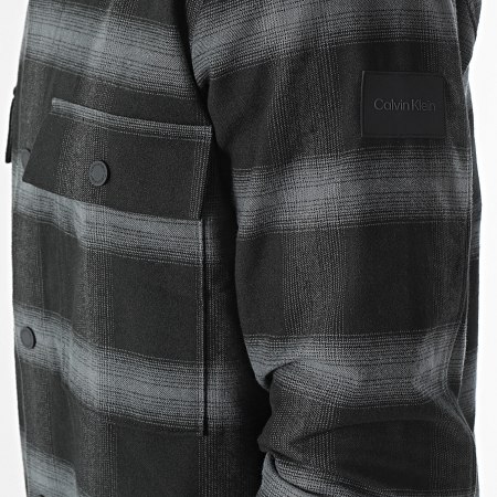 Calvin Klein - Surchemise Twill Fleece Check 1619 Noir Gris