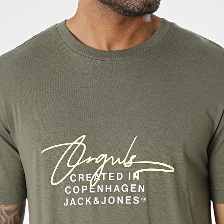 Jack And Jones - Tee Shirt Splash Branding Vert Kaki