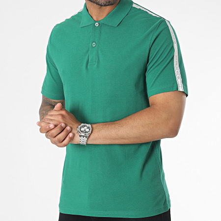 Jack And Jones - Polo Manches Courtes A Bandes Spirit Tape Vert