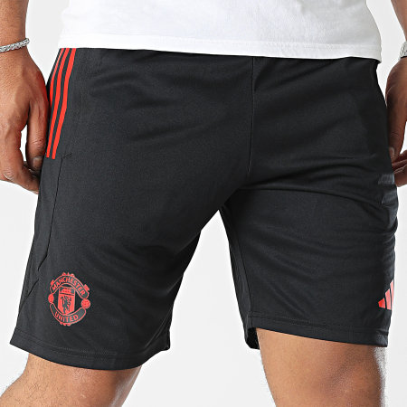 Adidas Sportswear - Pantaloncini da jogging a fascia del Manchester United IA7285 Nero