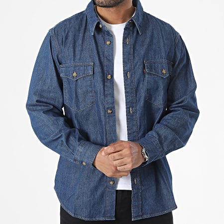Levi's - A1919 Camicia jeans a maniche lunghe in denim blu