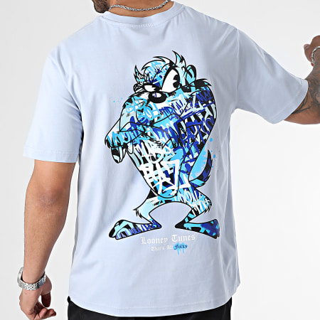 Looney Tunes - Tee Shirt Oversize Large Taz Graff Milano Sky Blue