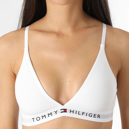 Tommy Hilfiger - Sujetador de triángulo sin forro para mujer 4144 Blanco