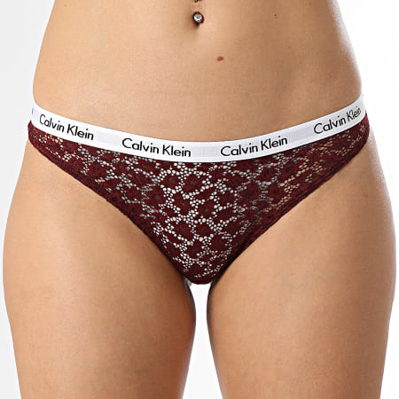 Calvin Klein - Set di 3 mutandine brasiliane da donna QD3925E Nero Grigio Bordeaux