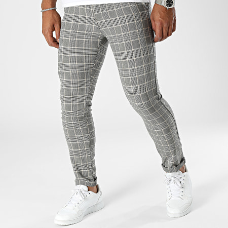Classic Series - Pantaloni a quadri grigio-beige
