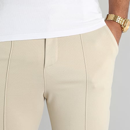 Frilivin - Set di 2 pantaloni chino beige e neri
