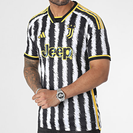 Adidas Sportswear - Maillot De Foot A Bandes Juventus HR8256 Blanc Noir