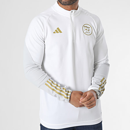 Adidas Performance - Camiseta de manga larga a rayas FAF 22 HF1457 Beige claro