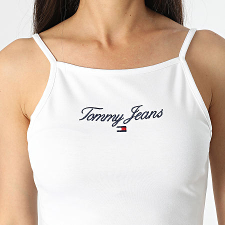 Tommy Jeans - Robe Débardeur Femme Essential Logo 1 Bodycon 6262 Blanc