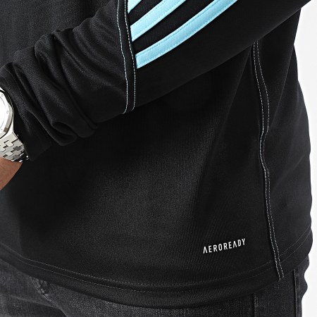 Adidas Sportswear - Tiro23 IL9550 Felpa con collo a zip a righe nere
