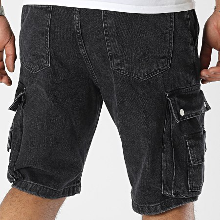Black Industry - Pantaloncini Cargo Jean neri