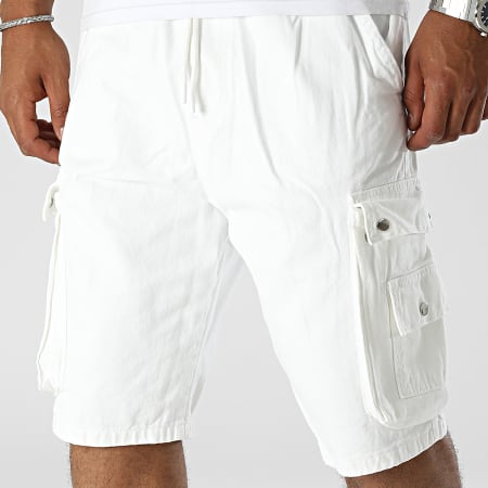 Black Industry - Pantalones cortos cargo de jean blanco